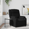 Sillón reclinable de cuero sintético negro 1