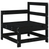 Sofás de canto para jardim 2 pcs madeira de pinho maciça preto 3