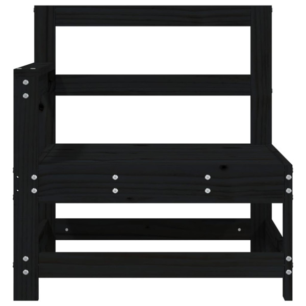 Sofás de canto para jardim 2 pcs madeira de pinho maciça preto M 4