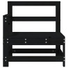 Sofás de canto para jardim 2 pcs madeira de pinho maciça preto 4