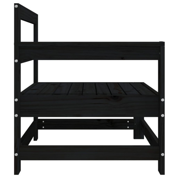 Sofás de esquina de jardín 2 uds madera maciza de pino negro M 5