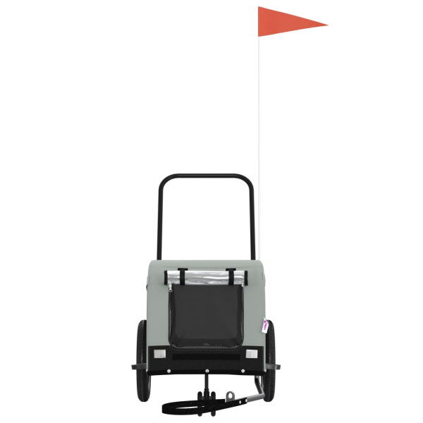 Remolque de bicicleta mascotas hierro tela Oxford gris negro M 3