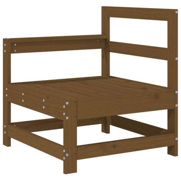 Sofá esquinero de madera maciza de pino marrón miel M 2