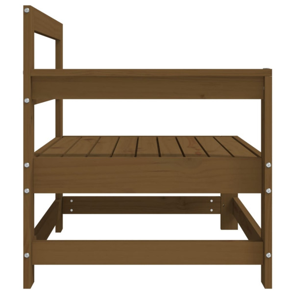 Sofá esquinero de madera maciza de pino marrón miel M 4