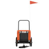 Remolque de bicicleta mascotas hierro tela Oxford naranja negro 3