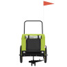 Remolque de bicicleta mascotas hierro tela Oxford verde negro 3