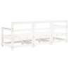 3 pcs conjunto lounge de jardim madeira de pinho maciça branco 3