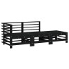 3 pcs conjunto lounge de jardim madeira de pinho maciça preto 2