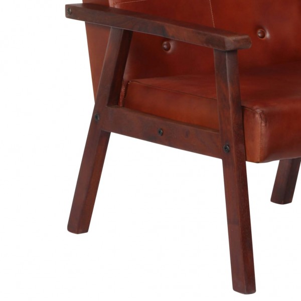 Sillón de cuero auténtico marrón oscuro M 5