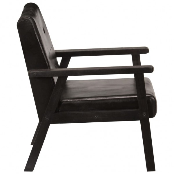 Sillón de cuero auténtico negro M 5