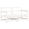 Sofás de canto para jardim 2 pcs madeira de pinho maciça branco 2