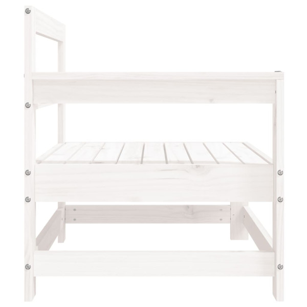 Sofás de canto para jardim 2 pcs madeira de pinho maciça branco M 5