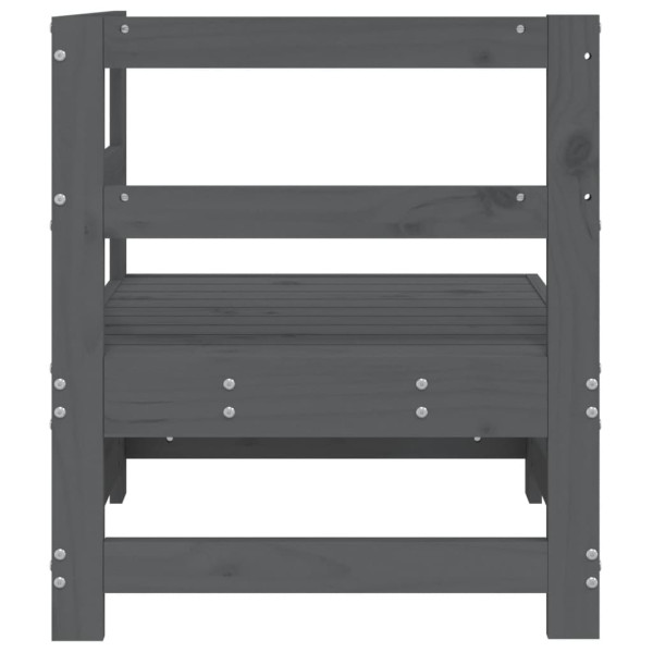 Sofá de esquina de jardín madera maciza de pino gris M 4