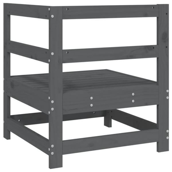 Sofá de canto para jardim madeira de pinho maciça cinzento M 5