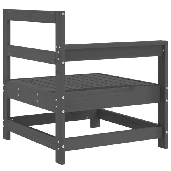 Sofá de esquina de jardín madera maciza de pino gris M 5