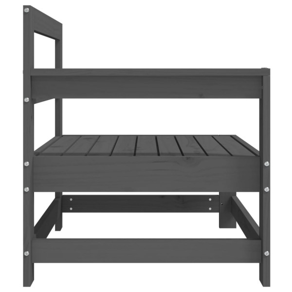 Sofás de canto para jardim 2 pcs madeira de pinho maciça cinza M 5