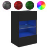 Mueble de TV de pared con luces LED negro 40x30x60.5 cm 2