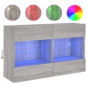 Mueble de TV de pared con luces LED gris Sonoma 98.5x30x60.5 cm 2
