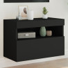 Mueble de TV de pared con luces LED negro 60x30x40 cm 1