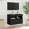 Mueble de TV de pared con luces LED negro 60x30x40 cm 5