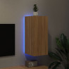Mueble de TV de pared con luces LED roble Sonoma 30.5x35x70 cm 4