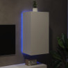 Mueble de TV de pared con luces LED blanco 40.5x35x80 cm 3