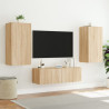 Mueble de TV de pared con luces LED roble Sonoma 40.5x35x80 cm 5