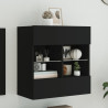 Mueble de TV de pared con luces LED negro 58.5x30x60.5 cm 1