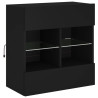 Mueble de TV de pared con luces LED negro 58.5x30x60.5 cm 3