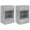 Muebles TV de pared luces LED 2 uds gris hormigón 40x30x60.5 cm 2