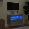 Mueble de TV de pared con luces LED gris hormigón 60x30x40 cm 4