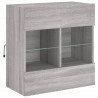 Mueble de TV de pared con luces LED gris Sonoma 58.5x30x60.5 cm 3