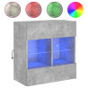 Mueble TV de pared con luces LED gris hormigón 58.5x30x60.5 cm 2