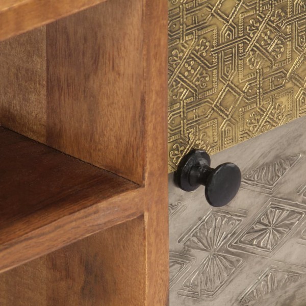 Mueble de TV madera maciza de acacia 140x30x40 cm M 2