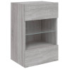 Mueble de TV de pared con luces LED gris Sonoma 40x30x60.5 cm 3
