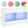Mueble de TV de pared con luces LED blanco 98.5x30x60.5 cm 2