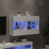Mueble de TV de pared con luces LED blanco 98.5x30x60.5 cm 4