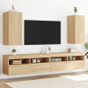Muebles de TV pared luces LED 2 uds roble Sonoma 30.5x35x70 cm 1
