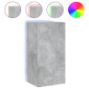 Mueble de TV de pared con luces LED gris hormigón 40.5x35x80 cm 2