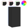 Mueble de TV de pared con luces LED negro 40.5x35x80 cm 2