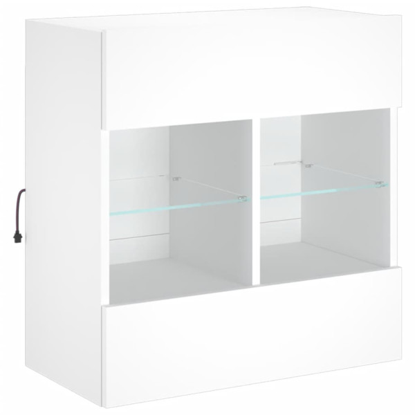 Mueble de TV de pared con luces LED blanco 58.5x30x60.5 cm M 3