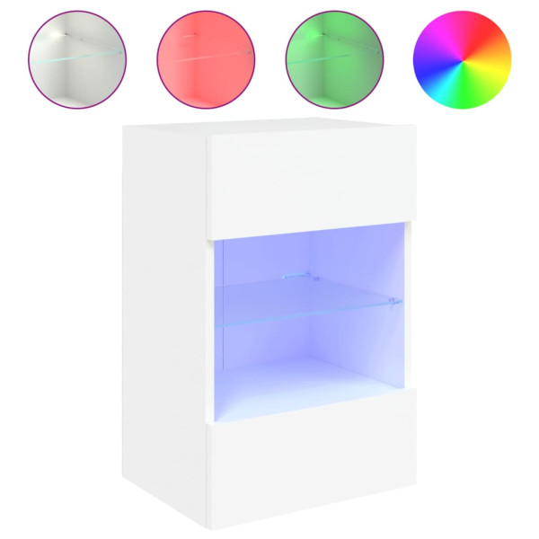 Móvel de parede para TV com luzes LED 40x30x60.5 cm branco M 2