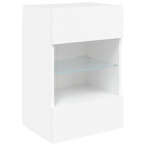 Mueble de TV de pared con luces LED blanco 40x30x60.5 cm M 3