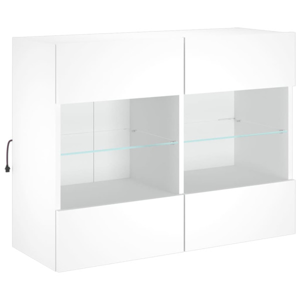 Móvel de parede para TV com luzes LED 78.5x30x60.5 cm branco M 3