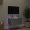 Mueble de TV de pared con luces LED gris Sonoma 60x35x31 cm 3