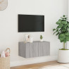 Mueble de TV de pared con luces LED gris Sonoma 60x35x31 cm 4
