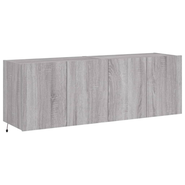 Muebles TV de pared con luces LED 2 uds gris Sonoma 60x35x41 cm M 3