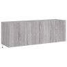 Muebles TV de pared con luces LED 2 uds gris Sonoma 60x35x41 cm 3