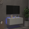 Mueble de TV de pared con luces LED blanco 80x35x31 cm 3