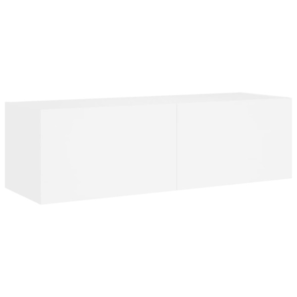 Mueble de TV de pared con luces LED blanco 100x35x31 cm M 3